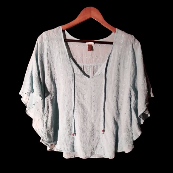 Sonoma Butterfly Sleeve Gauze Blouse Small - Picture 1 of 8